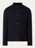 Gewatteerd overshirt in wolblend met steekzakken - Donkerblauw