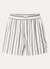 Tavina high waist straight fit korte broek met streepprint - Wit