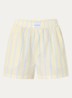 Tavina high waist straight fit korte broek met streepprint - Lichtgeel