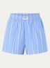 Tavina high waist straight fit korte broek met streepprint - Blauw