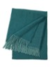 Club plaid van wol met franjes 130 x 170 cm - Petrol