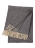 Club plaid van wol met franjes 130 x 170 cm - Lichtgrijs