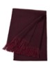 Club plaid van wol met franjes 130 x 170 cm - Bordeauxrood