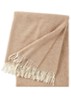 Club plaid van wol met franjes 130 x 170 cm - Beige