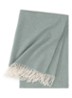 Club plaid van wol met franjes 130 x 170 cm - Olijfgroen