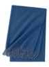 Club plaid van wol met franjes 130 x 170 cm - Blauw