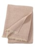 Cosy plaid van scheerwol met franjes 130 x 170 cm - Beige