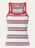 Albao ribgebreide tanktop met streepprint - Blauw