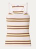 Albao ribgebreide tanktop met streepprint - Lichtroze