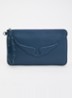 Angel clutch van leer met logo - Petrol