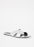 Azora sandaal van leer met metallic finish - Zilver