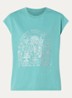 Cloe Cascade T-shirt met print en strass - Turquoise