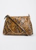 Jim Wild schoudertas van leer met slangenprint - Camel