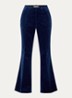 Prevy mid waist flared fit pantalon van fluweel met steekzakken - Royalblauw