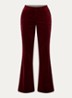 Prevy mid waist flared fit pantalon van fluweel met steekzakken - Kersenrood