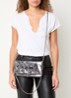 Rock clutch van leer met afneembare schouderriem - Zilver