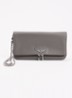 Rock Grained clutch van leer - Donkergrijs