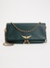 Rock Grained clutch van leer - Mosgroen