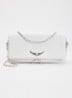 Rock Grained clutch van leer - Creme