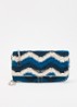 Rock macramé clutch met afneembare schouderriem - Blauw