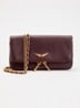 Rock Mini clutch van leer met afneembare schouderriem - Paars
