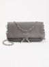Rock Mini clutch van leer met afneembare schouderriem - Grijs