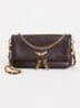 Rock Mini clutch van leer met afneembare schouderriem - Bruin