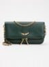 Rock Mini clutch van leer met afneembare schouderriem - Groen