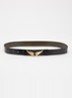 Rock Reversible riem van leer met logo - Zwart