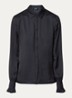 Thely blouse van satijn met ruches - Zwart