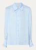 Thely blouse van satijn met ruches - Blauwgrijs