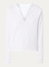 Tuni longsleeve met V-hals en sierknopen - Wit