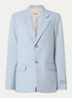 Vanille blazer met schoudervulling en klepzakken - Staalblauw