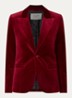 Vavy blazer van fluweel met paspelzakken - Kersenrood