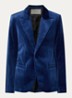 Vavy blazer van fluweel met paspelzakken - Royalblauw