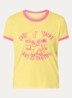 Woos T-shirt met logoprint en borduring - Geel