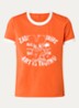 Woos T-shirt met logoprint en borduring - Orange