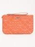 Z clutch van leer met logoprint - Orange