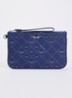 Z clutch van leer met logoprint - Donkerblauw