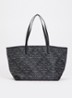 Z XL shopper van leer met logoprint - Zwart