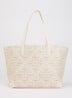 Z XL shopper van leer met logoprint - Ivoor