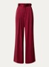 High waist wide fit palazzobroek van zijde met ceintuur - Rood