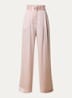 High waist wide fit palazzobroek van zijde met ceintuur - Lichtroze